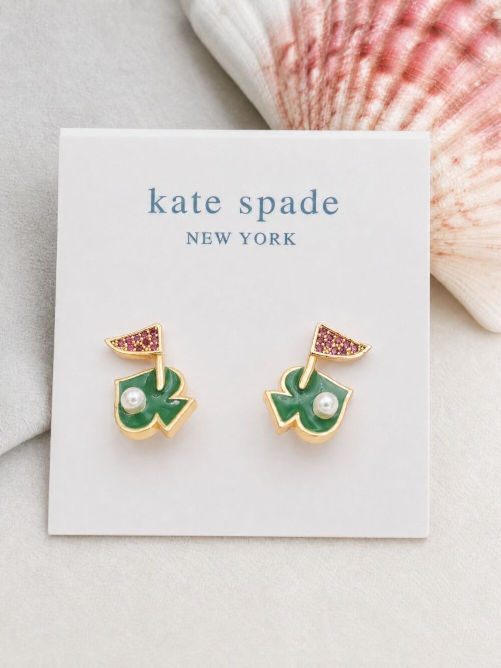 Kate Spade Hole In One Stud Earrings Gold Multi